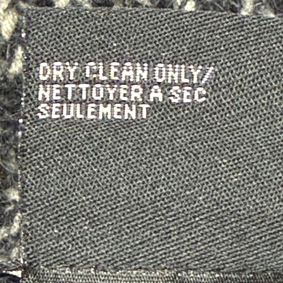 Theory Sweater Womens Large Black Gray Alpaca Wool Crop Turtleneck Chunky Knit - Picture 8 of 9